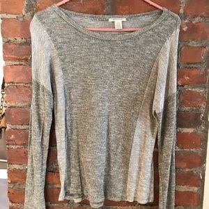 Gray Long Sleeve Top